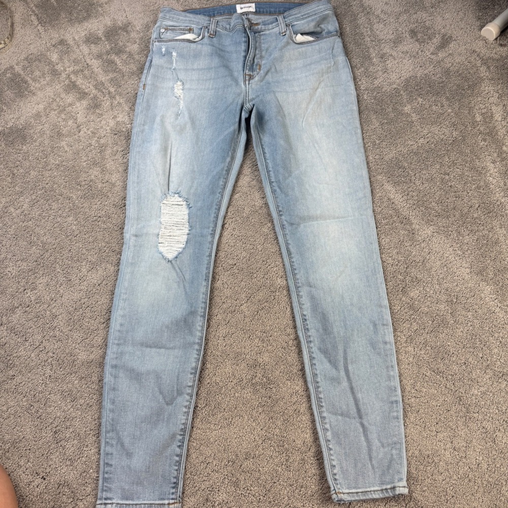 Hudson Women's 28 Distressed Light Wash Skinny Jeans